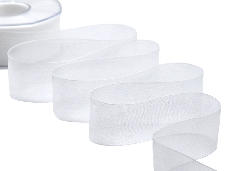 organza 40 mm bianco ottico