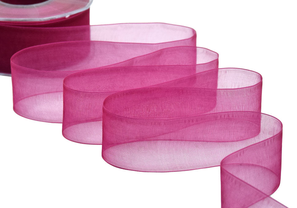 organza 40 mm fuxia peonia
