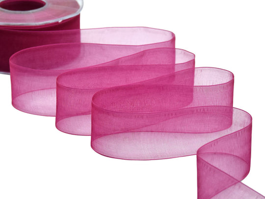 organza 40 mm fucsia peonia