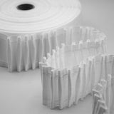 Tringle à rideaux multi-poches avec 2 cordons de 70 mm et 60 crochets
