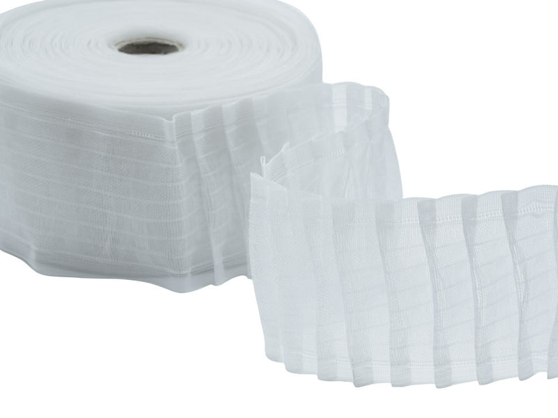 Fettuccia Trasparente Per Tende Con Fili Per Bastoni e Tasche 90mm