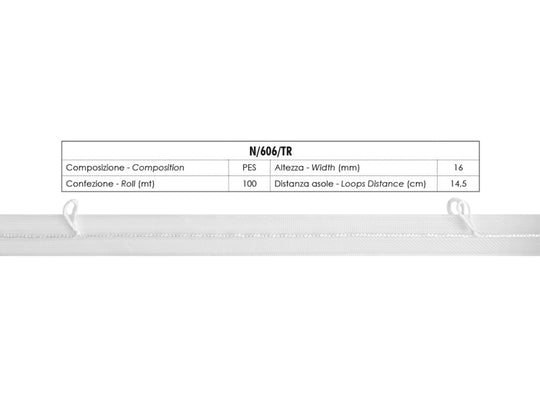 Sangle transparente pour rideaux A 17mm
