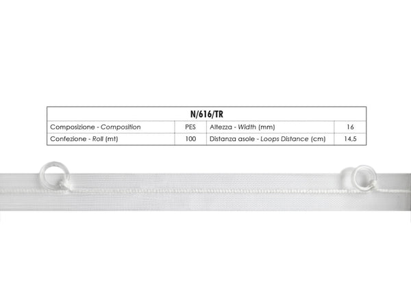 Transparent Tape For Roman Blinds With 17mm Ring
