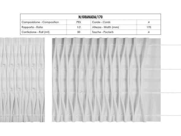 Honeycomb Curtain Tape With Pockets and Strings 170mm