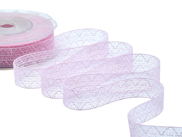 Colored Lace Ribbon 25 MM Baby Pink