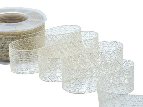 Colored Lace Ribbon 40 MM Ivory