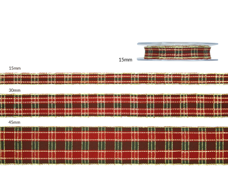 Scottish Lurex 15 mm red