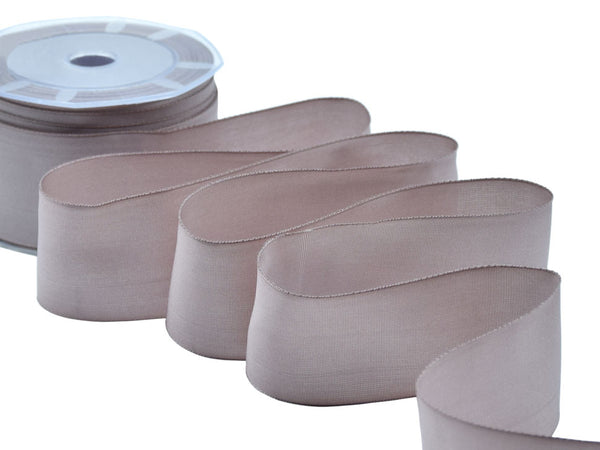 Carlotta satin copper borders 40 mm light vinaccia