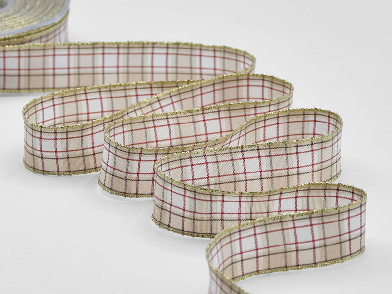 Kilt Scozzese 25 mm Beige/Rosso