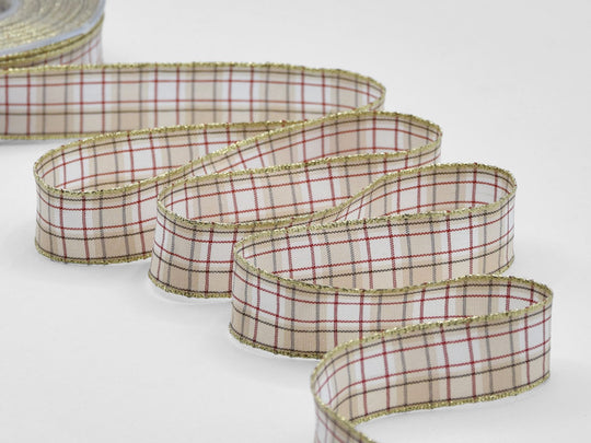kilt scozzese 25 mm beige/rosso