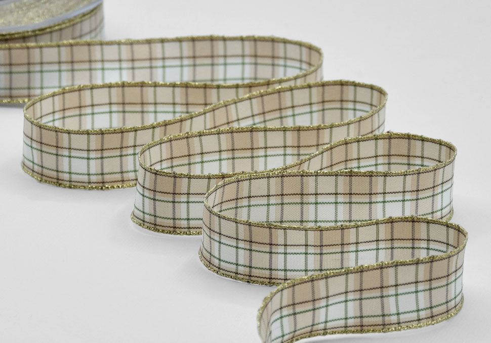 kilt scozzese 25 mm beige/verde inglese
