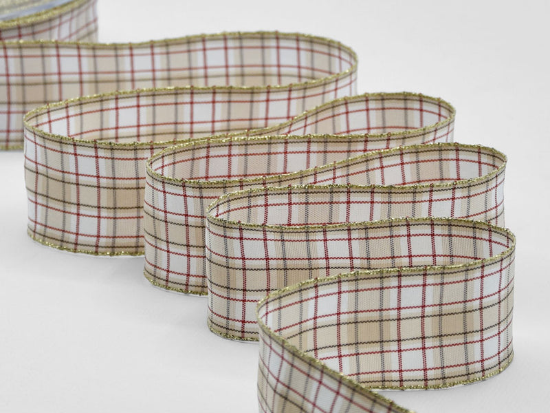 kilt scozzese 40 mm beige/rosso