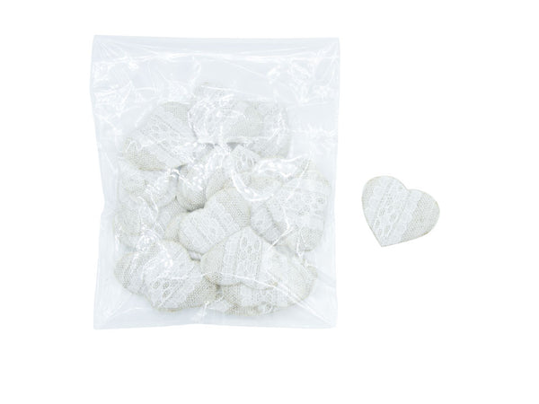 Decorative Hearts 25 Pieces White Optical
