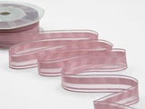 Velo Fiume Con Quadretto 25 MM Antique Rose