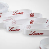 Doppio Raso 16 mm Serigrafia Laurea Rosso Su Bianco