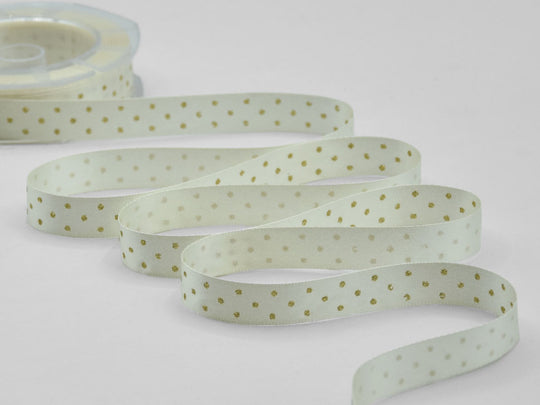 Sérigraphie double satin pailleté doré 15 mm