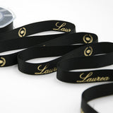 Doppio Raso 16 mm Stampa Laurea Oro Su Nero