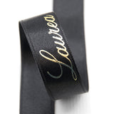 Doppio Raso 16 mm Stampa Laurea Oro Su Nero