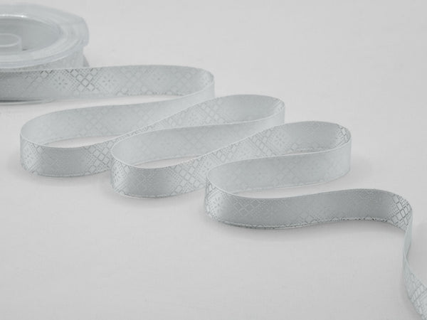 Doppio Raso 16 mm Stampa Decoro Elegante Argento