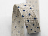 16 mm canaped linen tape Serig.Pois dark blue