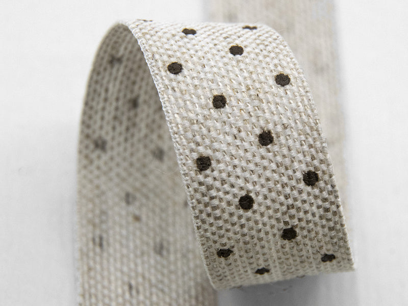 16 mm canaped linen tape SERIG.POIS Brown