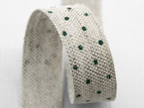 16 mm canaped linen tape Serig.Pois Green English