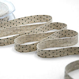 Nastro Lino Canapa 16 mm Serig. Pois Verde Inglese