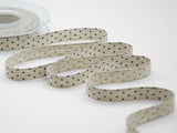 16 mm canaped linen tape Serig.Pois dark blue