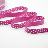D.Raso 16 mm Stampa Pois Bianchi Fuxia Peonia