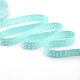D. Raso 16 mm Stampa Pois Bianchi Verde Acqua Marina