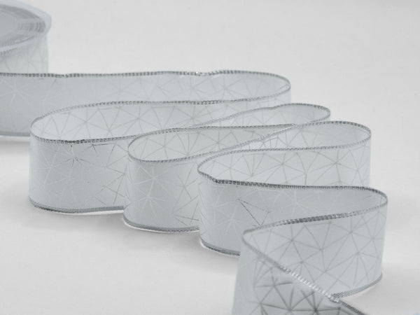 Carlotta Lamé Edges 40 mm Laminated Silkscreen Geometric Natural White 