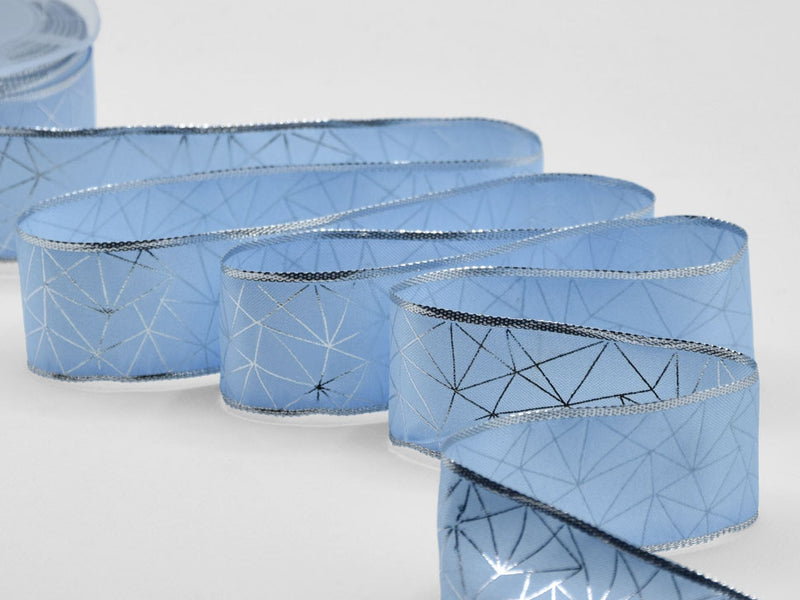Carlotta Lamé Edges 40 mm Laminated Silkscreen Geometric Light Blue 