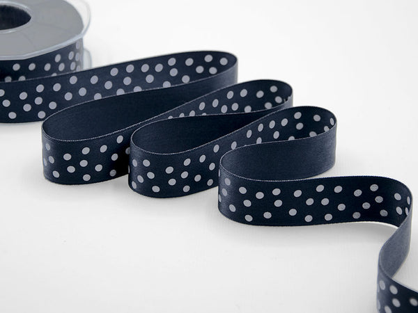 D.Straso 25 mm Blue Night White Polka Dots