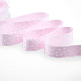 D.Raso 25 mm Stampa Pois Bianchi Rosa Baby