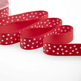 D.Raso 25 mm Stampa Pois Bianchi Rosso