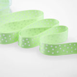 D.Raso 25 mm Stampa Pois Bianchi Verde Mela Chiaro