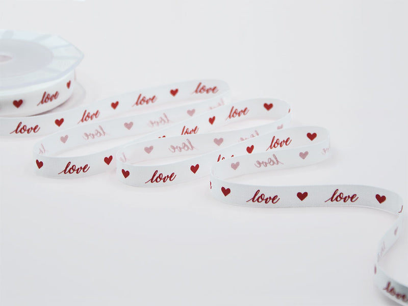 Policotone Stampa Love Serig. 10 mm Rosso