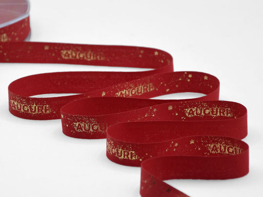 Constellation Greetings en polycoton 15 mm, imprimé rouge