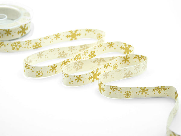 Polycotton Serig. Print 15 mm Glitter Snowflakes